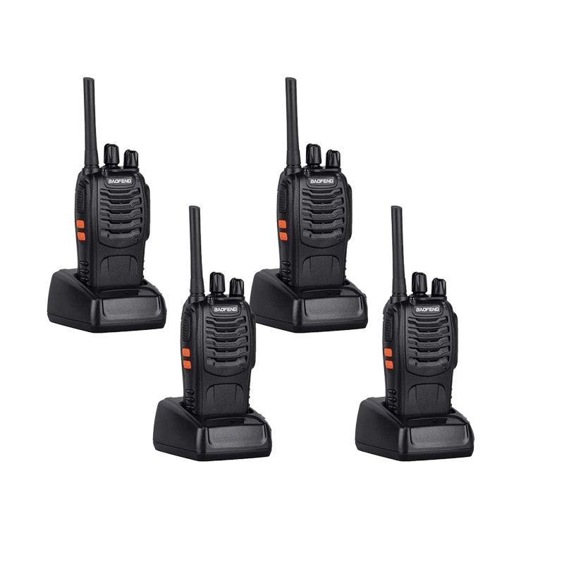 2-6X Bf-88E Two Way Radio Walkie Talkie Uhf 400-470Mhz Handheld and Earbuds - 2 PCS