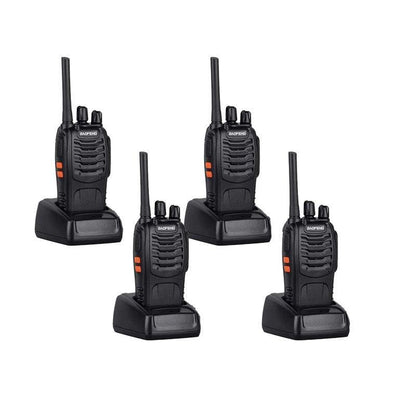 2-6X Bf-88E Two Way Radio Walkie Talkie Uhf 400-470Mhz Handheld and Earbuds - 2 PCS