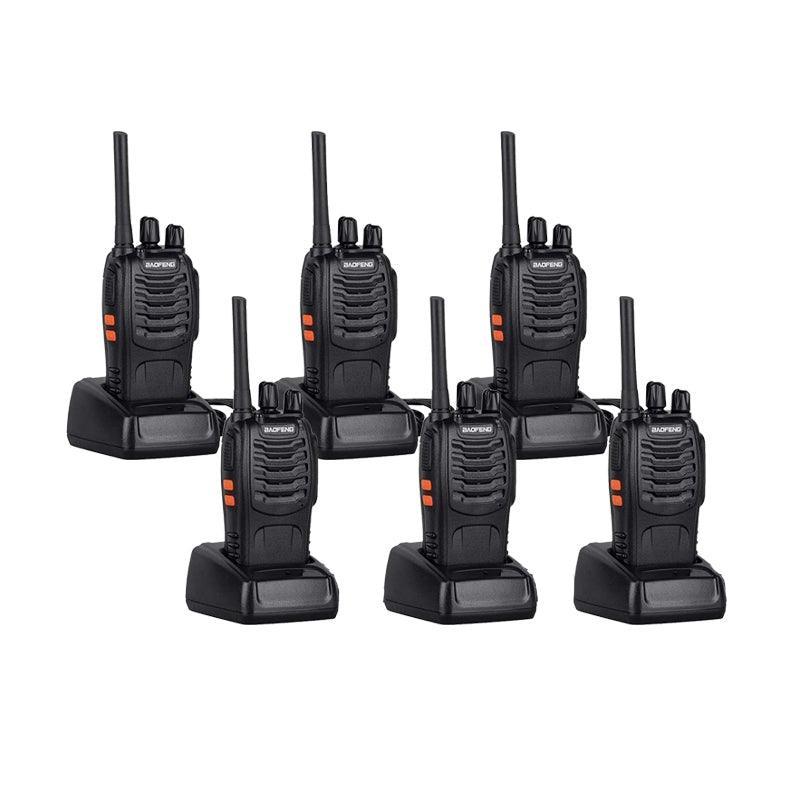 2-6X Bf-88E Two Way Radio Walkie Talkie Uhf 400-470Mhz Handheld and Earbuds - 2 PCS