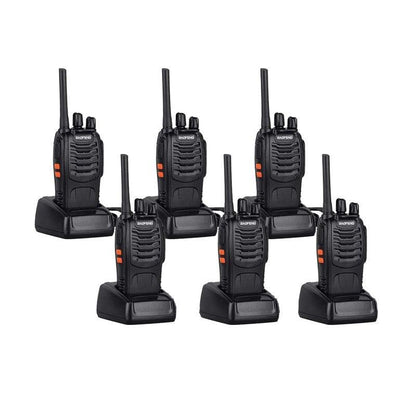2-6X Bf-88E Two Way Radio Walkie Talkie Uhf 400-470Mhz Handheld and Earbuds - 2 PCS