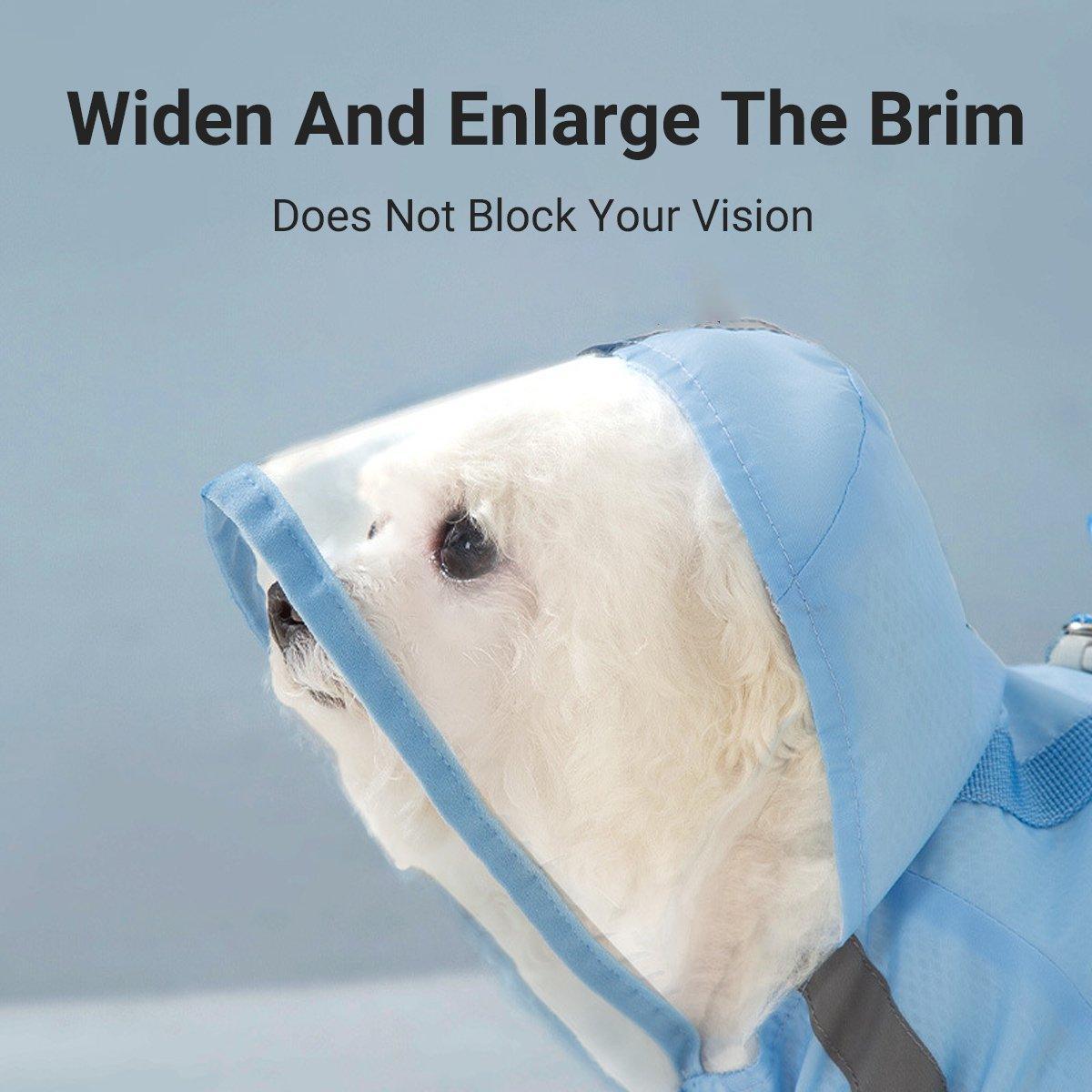 Waterproof Dog Raincoat with Feet Full Coverage Pet Rainy Clothes for Small Dogs - Blue - M