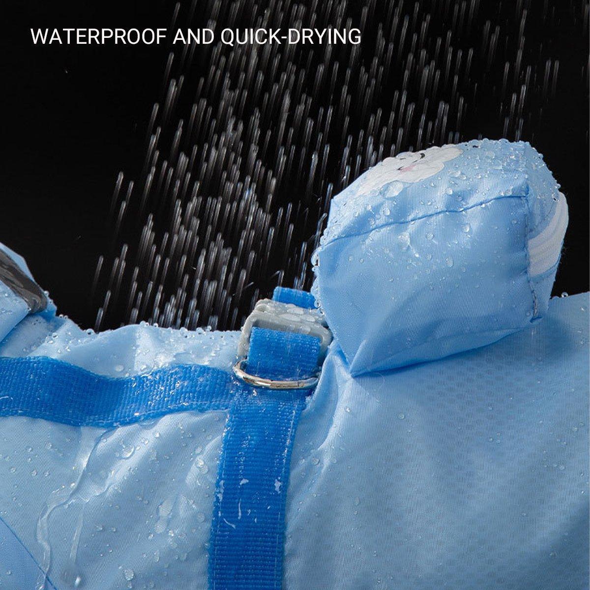 Waterproof Dog Raincoat with Feet Full Coverage Pet Rainy Clothes for Small Dogs - Blue - XXL