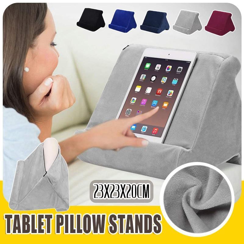 Tablet Pillow Stands For iPad Book Reader Holder Rest Laps Reading Cushion - Blue
