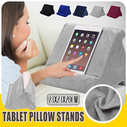 Tablet Pillow Stands For iPad Book Reader Holder Rest Laps Reading Cushion - Dark Blue