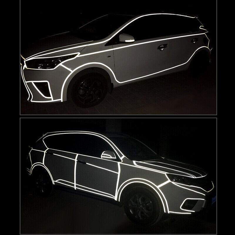 8m Reflective Tape for Bikes Cars Motorcycles Waterproof High Visibility Strip - White