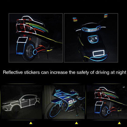 8m Reflective Tape for Bikes Cars Motorcycles Waterproof High Visibility Strip - Black-Yellow