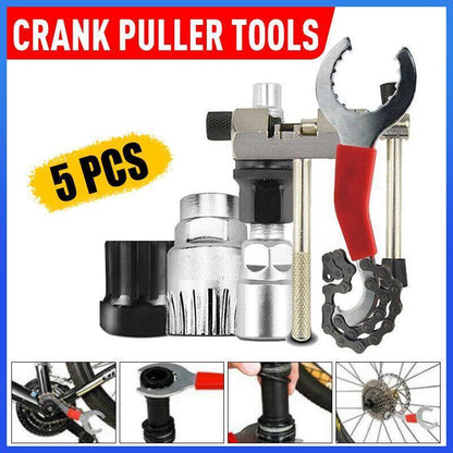 5PCS Bike Repair Tool Kit Crank Puller Chain Breaker Freewheel Bottom Bracket Remover