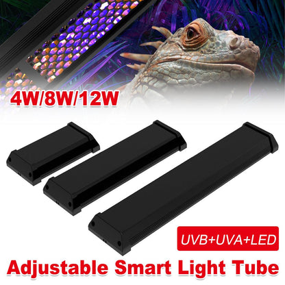 Reptile UVB Lamps Adjustable LED Light for Reptile Tanks Pet Lighting System - 8W