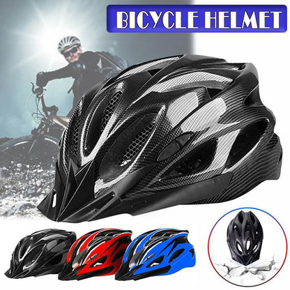 Lightweight Bicycle Helmet Adjustable Cycling Gear for Road or Mountain Bike Riding - Black