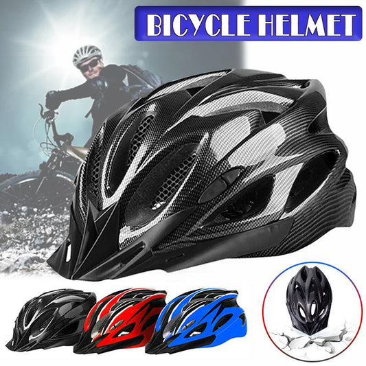 Lightweight Bicycle Helmet Adjustable Cycling Gear for Road or Mountain Bike Riding - Black