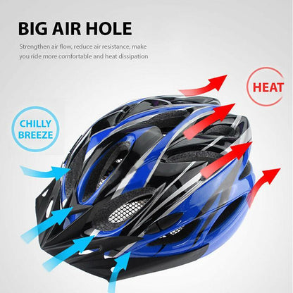 Lightweight Bicycle Helmet Adjustable Cycling Gear for Road or Mountain Bike Riding - Black