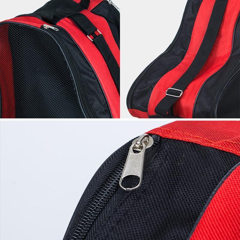 Rollerblading Ice Skate Carry Bag with Adjustable Shoulder Strap for All Ages - Red