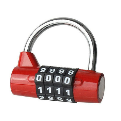 4 Digit Combination Padlock Wide Shackle Password Lock for Locker or Luggage - Blue