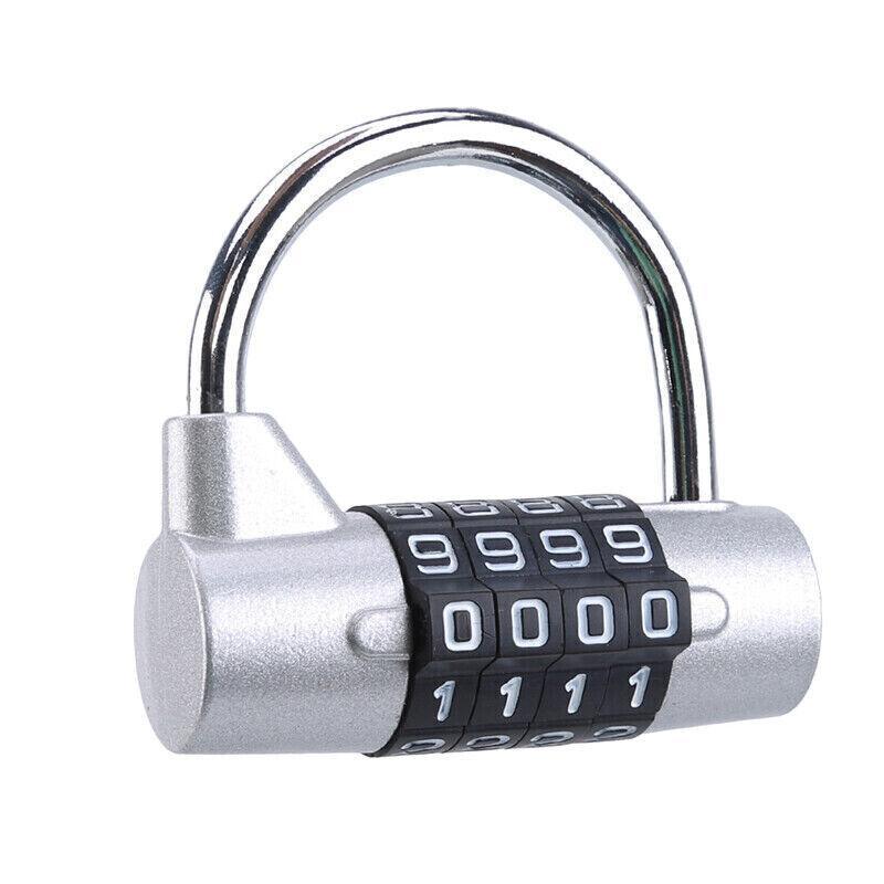 4 Digit Combination Padlock Wide Shackle Password Lock for Locker or Luggage - Blue