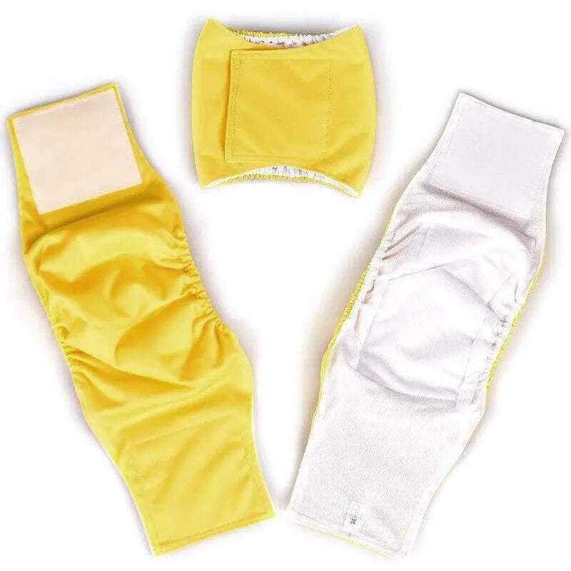 XS Male Dog Puppy Nappy Diaper Belly Wrap Band Sanitary Pants Underpants - Yellow
