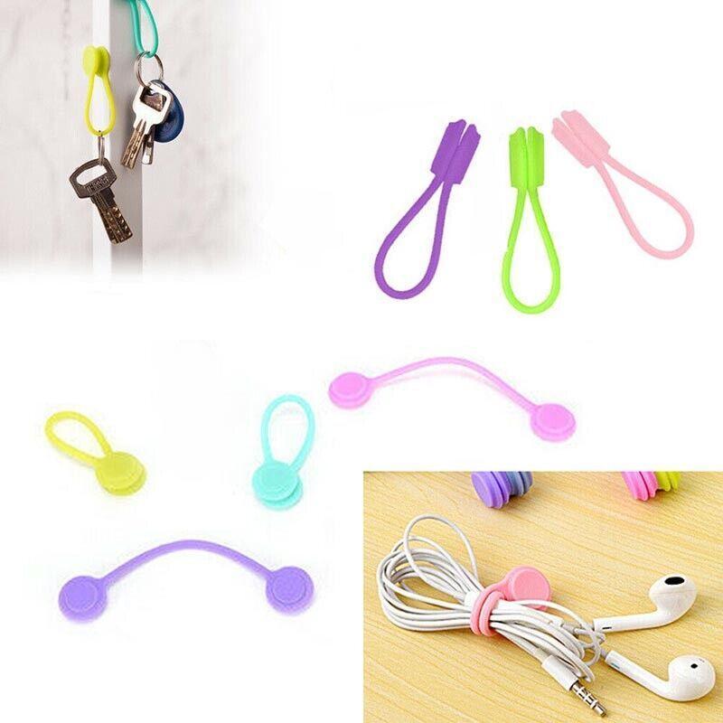 10PCS Cord Clip Organizer Reusable Cable Winder Holder for Desk and Office