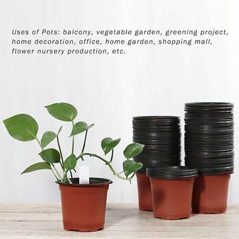 20Pcs Plastic Plant Pots Nursery Garden Seedling Flower Growing Containers - BN180-17.5x14.6cm