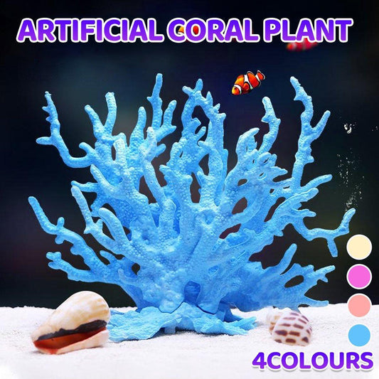 Soft Coral Realistic Water Plants Aquarium Decoration Fish Tank Seawater Set - Beige