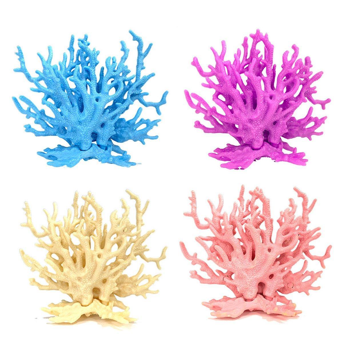 Soft Coral Realistic Water Plants Aquarium Decoration Fish Tank Seawater Set - Purple