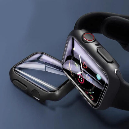 For Apple Watch iWatch Series SE 6 5 4 3 2 1 Case Full Glass Cover 38mm - Black