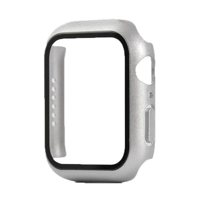 For Apple Watch iWatch Series SE 6 5 4 3 2 1 Case Full Glass Cover 40mm - Silver