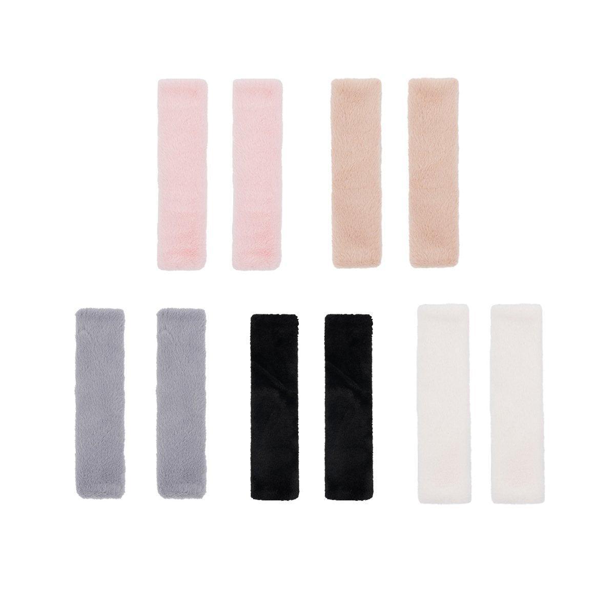 Winter Plush Shoulder Strap Cover Neck Cushion Pad for Comfortable Car Travel 2PCS - White