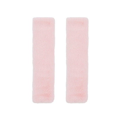 Winter Plush Shoulder Strap Cover Neck Cushion Pad for Comfortable Car Travel 2PCS - White