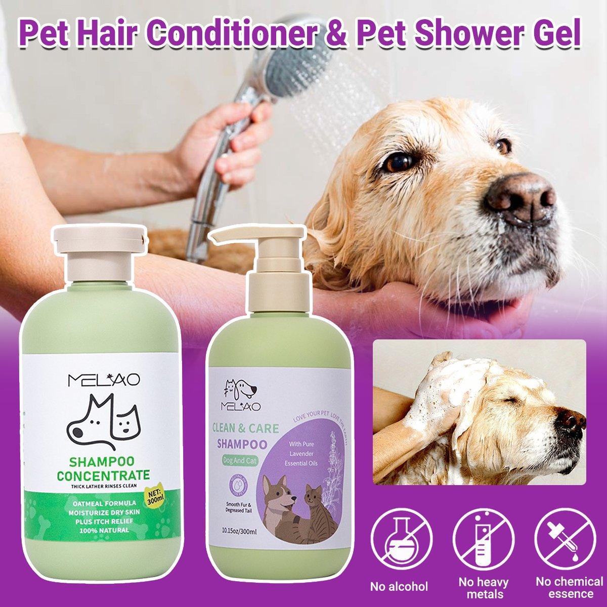 Pet Body Soap Bath Lotion Hair Protecting Knotted Cat Dog Shampoo Conditioner - Shower Gel-300ml