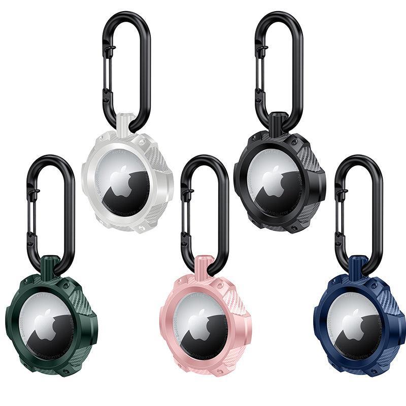 For Apple Airtag Armor Silicone Shockproof Protective Case Air Tag Cover Holder - Black