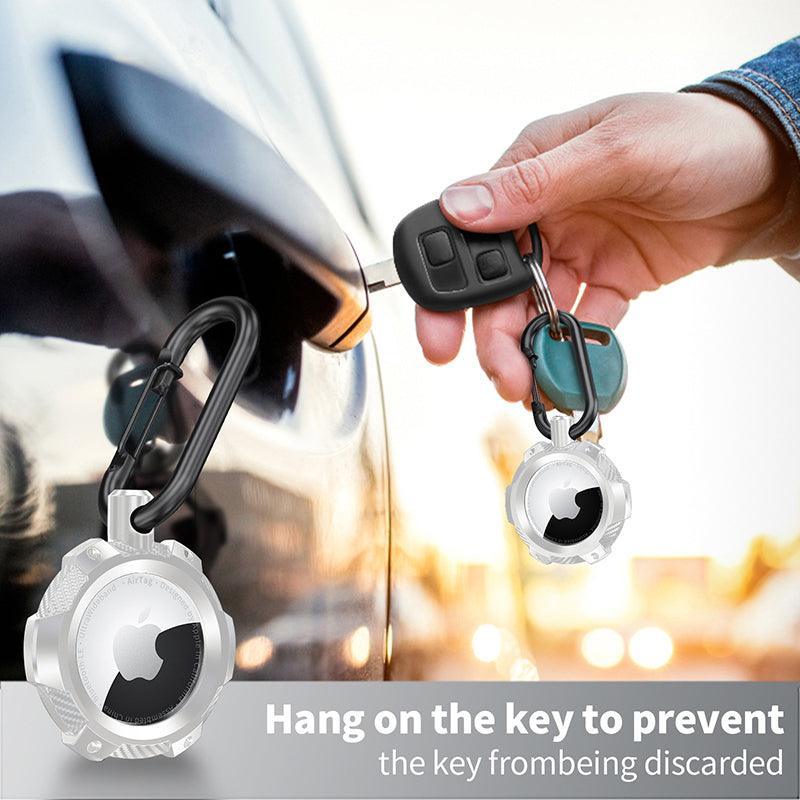 For Apple Airtag Armor Silicone Shockproof Protective Case Air Tag Cover Holder - Black