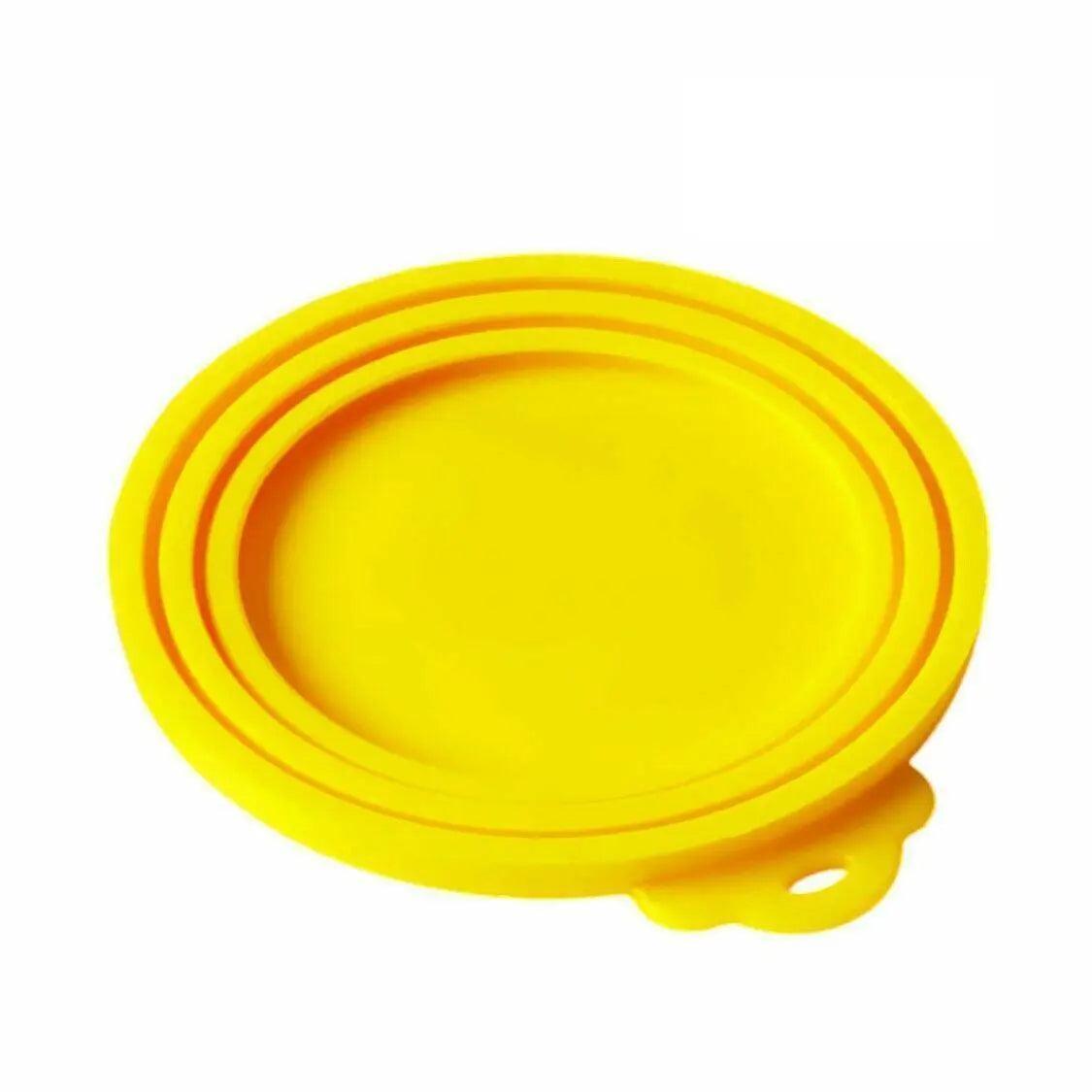 Yellow 1/2/3X Silicone Pet Food Can Cover Reusable Lid for Pet Food Storage - 1 PC