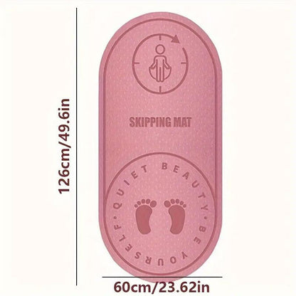 Jump Rope Mat Soundproof Shock Absorbing Mat for Indoor Fitness Yoga Floor Use - Pink