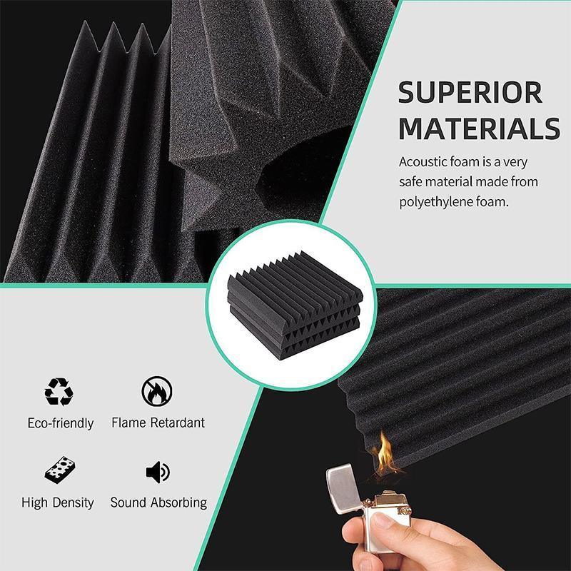 Sound Proofing Acoustic Panels Tiles Foam Studio Egg Shell Insulation Bass Traps - 12PCS