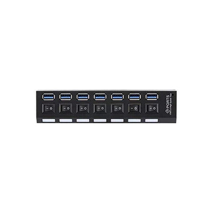 7 Port Usb 3.0 High Speed Extension Hub Splitter Extender For Pc Laptop Macbook - White