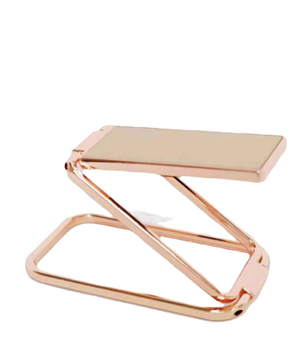 Portable Multifunctional Folding Metal Mobile Phone Holder Bracket Desktop Stand - Black