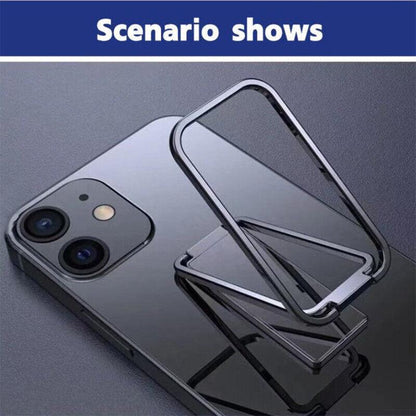 Portable Multifunctional Folding Metal Mobile Phone Holder Bracket Desktop Stand - Silver