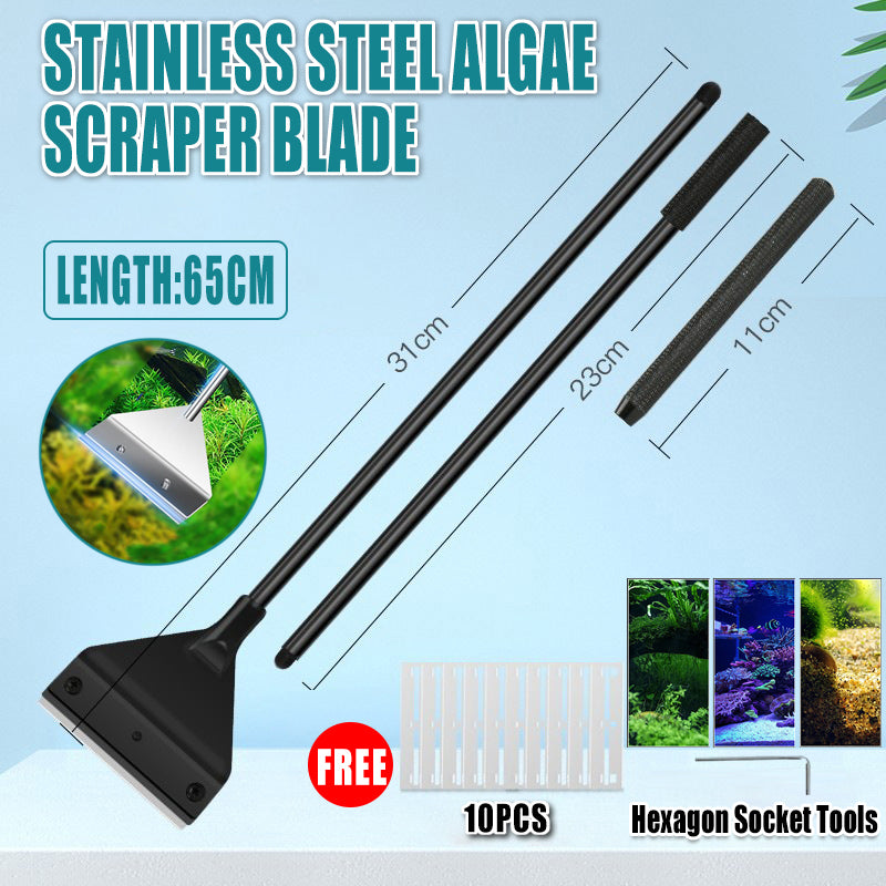 304SS Aquarium Stainless Steel Algae Scraper Blade Fish Tank Glass Cleaner