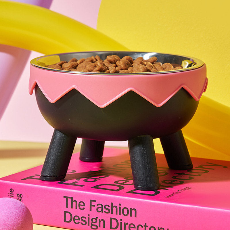 Eggshell Tall Pet Bowl Cat Dog Food Bowl Anti Slip Durable Raised Feeding Bowl - Green