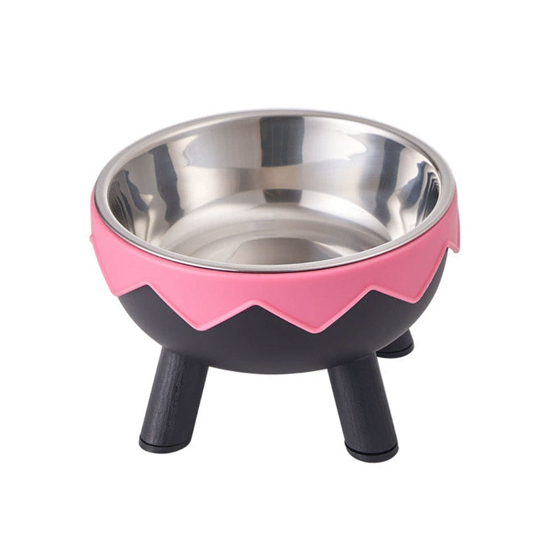 Eggshell Tall Pet Bowl Cat Dog Food Bowl Anti Slip Durable Raised Feeding Bowl - Yellow