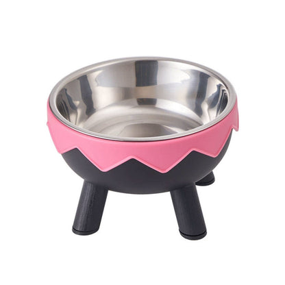 Eggshell Tall Pet Bowl Cat Dog Food Bowl Anti Slip Durable Raised Feeding Bowl - Yellow