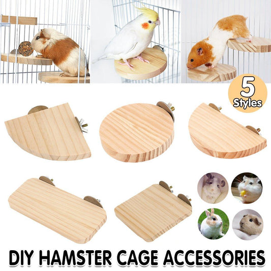 Hamster Parrot Play Stand Jump Platform Squirrel Cage Accessories Gear Pet Toy - A2111 (15*7.5*1.5cm)