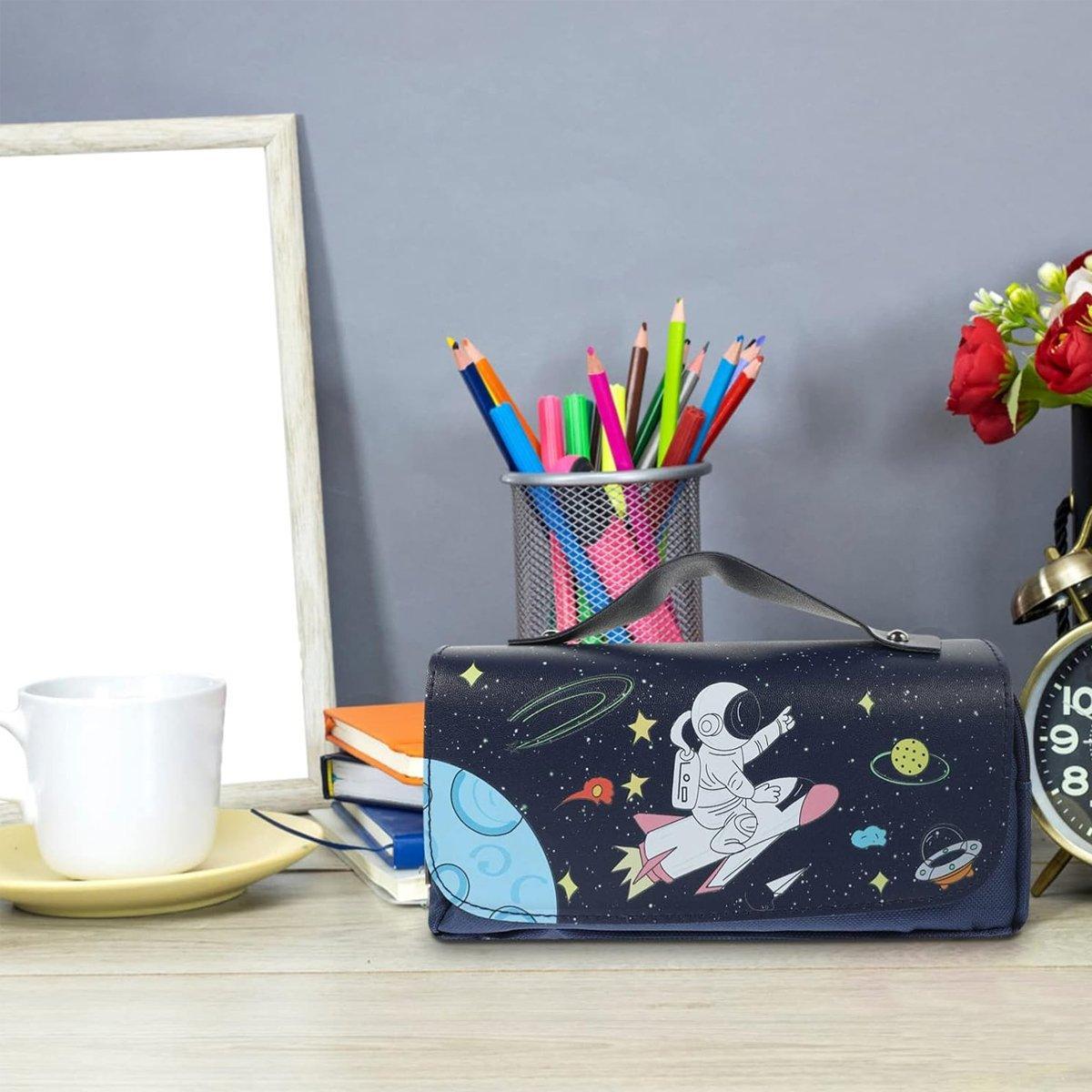 Functional Pencil Case Stationery Bag Pen Holder Storage Organizer for School - 03