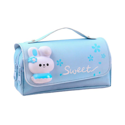 Functional Pencil Case Stationery Bag Pen Holder Storage Organizer for School - 03