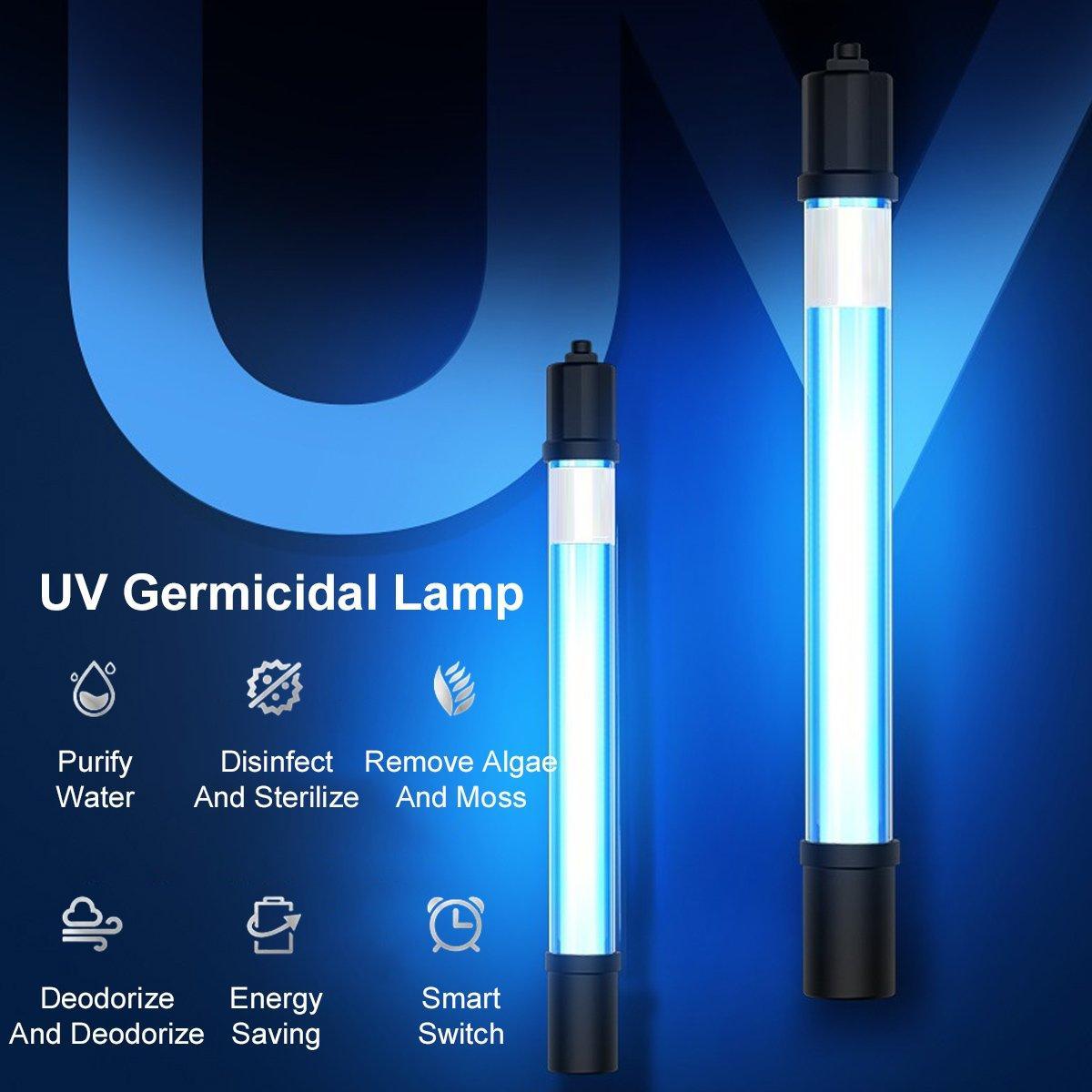 Fish Tank Germicidal Lamp UV Ultraviolet Water Disinfection Light for Aquarium - Single Tube-11W