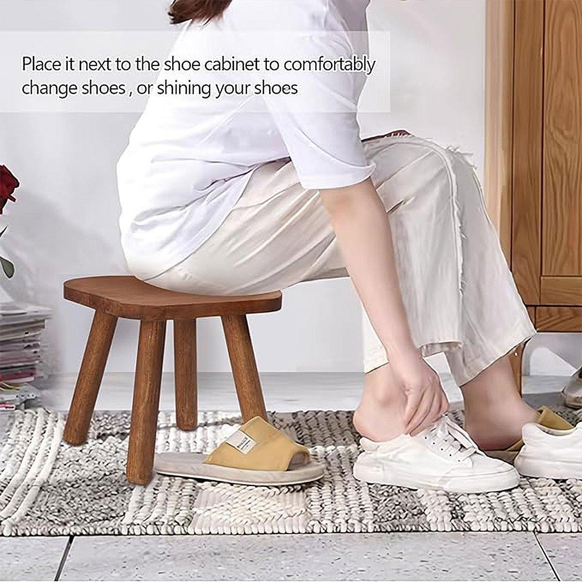 Wooden Short Stool Living Room Shoe Changing Stool Home Furniture Seat