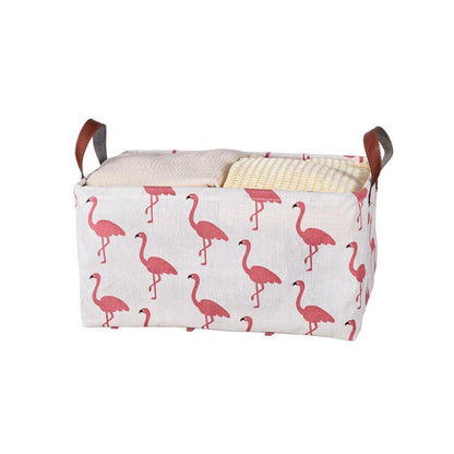 2pcs Foldable Cotton Linen Storage Baskets Home Organizer Box Office Supplies - Little Elephant