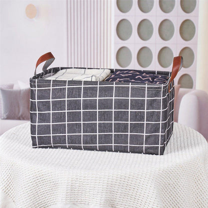 2pcs Foldable Cotton Linen Storage Baskets Home Organizer Box Office Supplies - Fish
