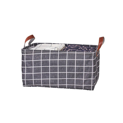 2pcs Foldable Cotton Linen Storage Baskets Home Organizer Box Office Supplies - Fish