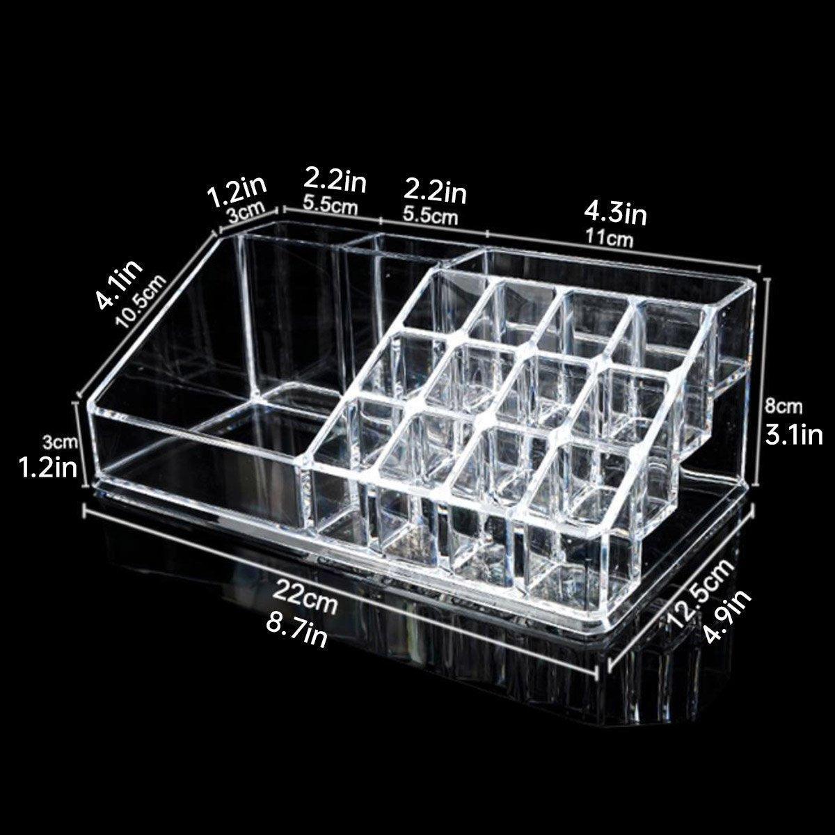 Desktop Transparent Storage Organizer Box Multi-Compartment Display Rack Holder - 16 grids