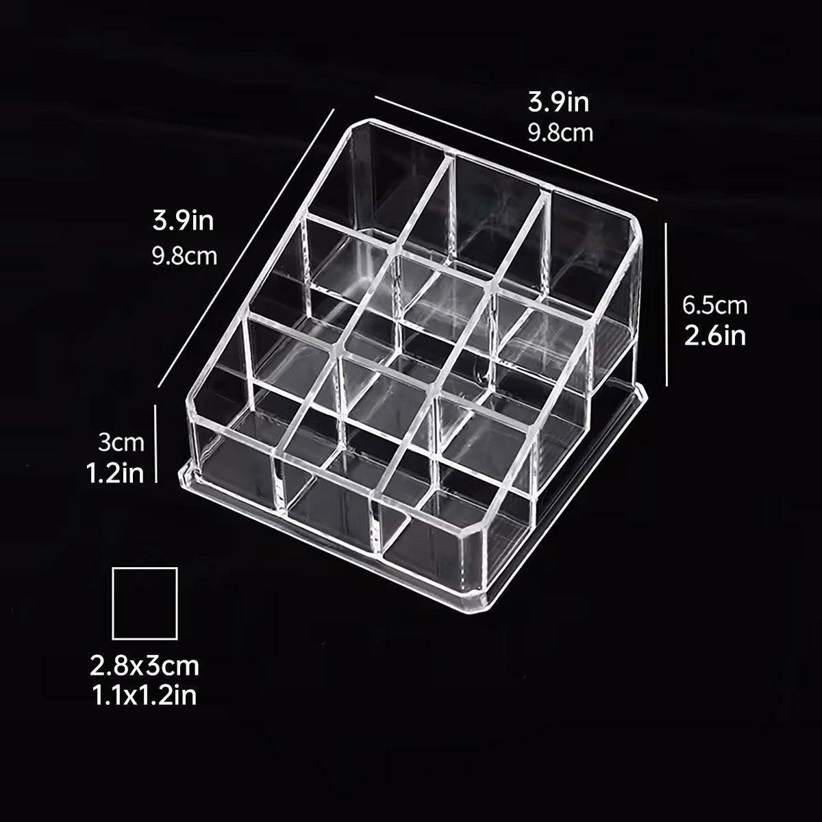 Desktop Transparent Storage Organizer Box Multi-Compartment Display Rack Holder - 16 grids